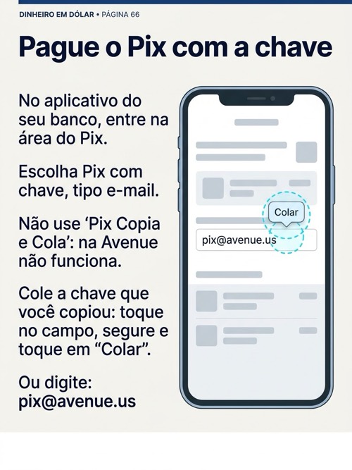 Página 66: Pague o Pix com a chave e-mail