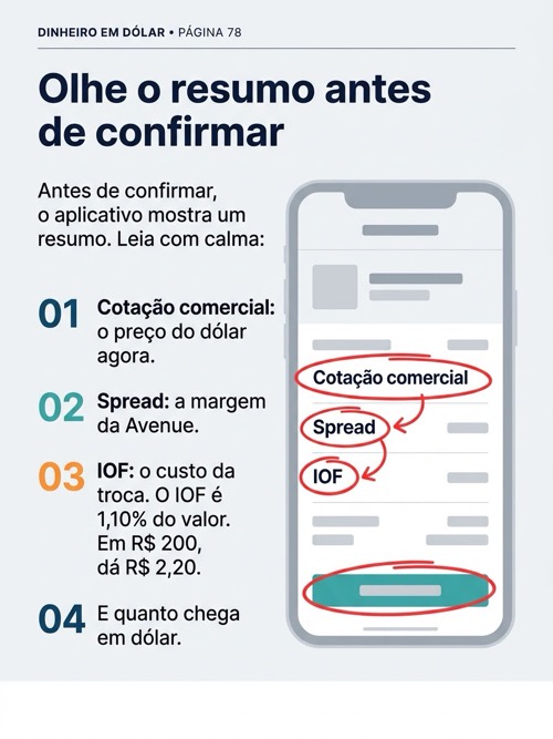 Página 78: Olhe o resumo antes de confirmar